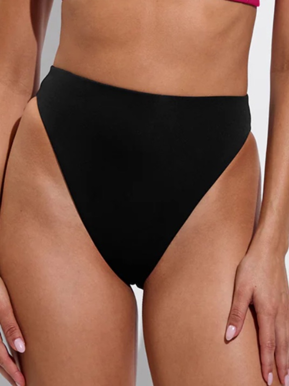 Left on Friday Super Hi Hi Bikini Bottom Black